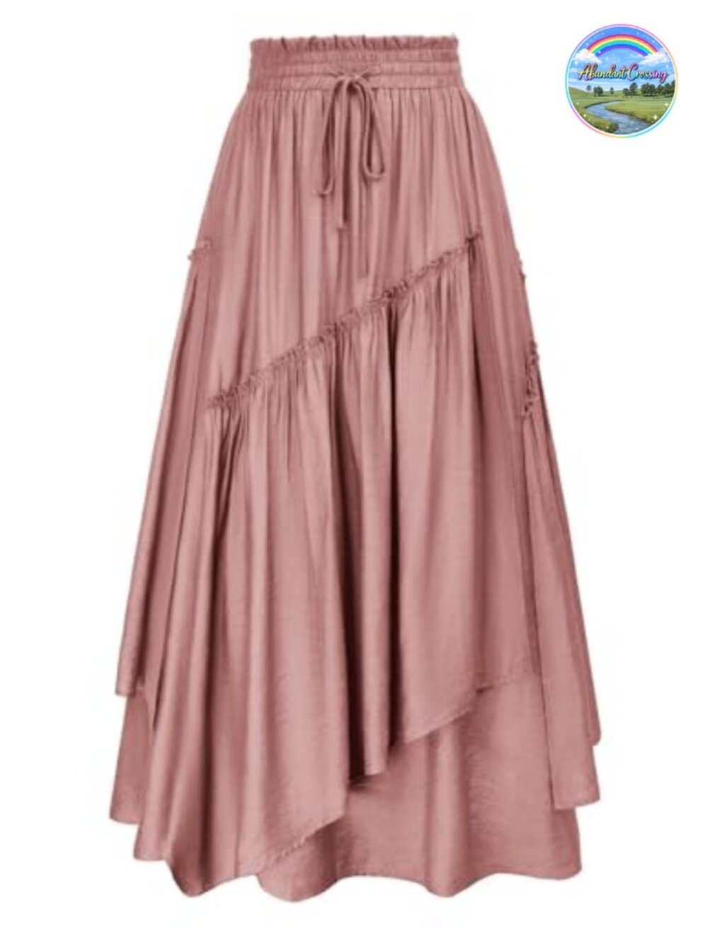 Renaissance Flowy Maxi Skirt Tiered A-Line High Waist Pockets